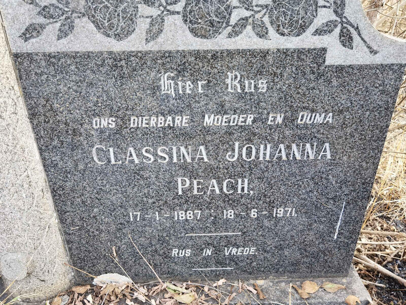 PEACH Classina Johanna 1887-1971