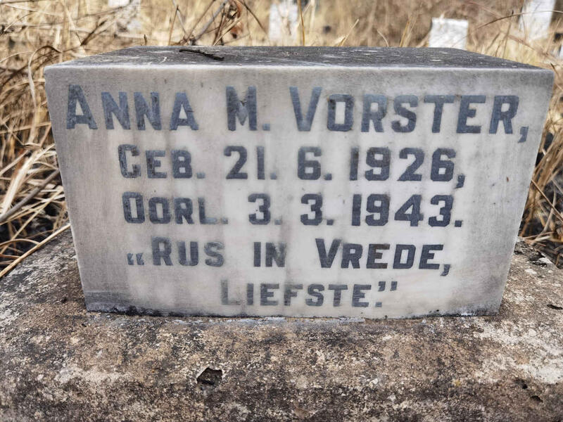 VORSTER Anna M. 1926-1943