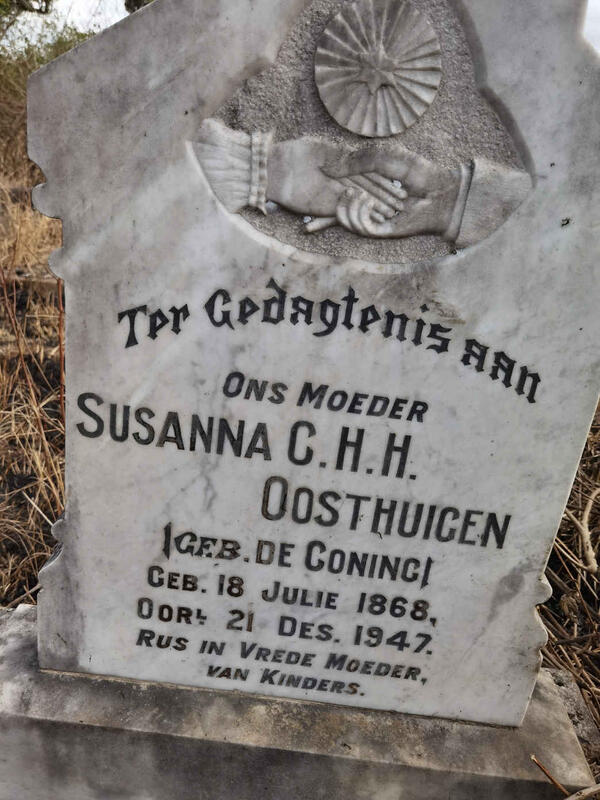 OOSTHUICEN Susanna C.H.H. nee DE CONING 1868-1947