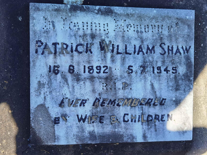 SHAW Patrick William 1892-1945
