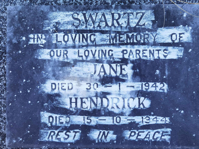 SWARTZ Hendrick -1944 & Jane -1942