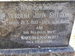 SUTTON Herbert John 1881-1968 & Mary RAYMENT -1982