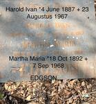 EDGSON Harold Ivan 1887-1967 & Martha Maria 1892-1968
