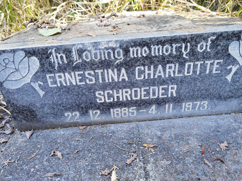 SCHROEDER Ernestina Charlotte 1885-1973