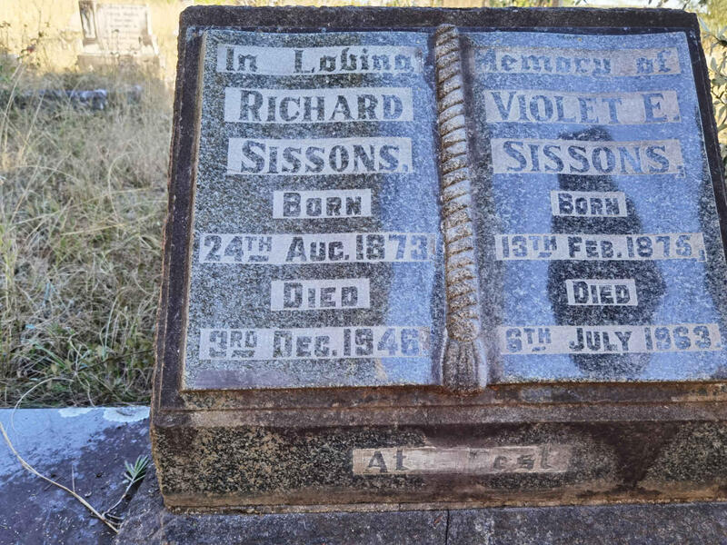 SISSONS Richard 1873-1946 & Violet E. 1875-1963