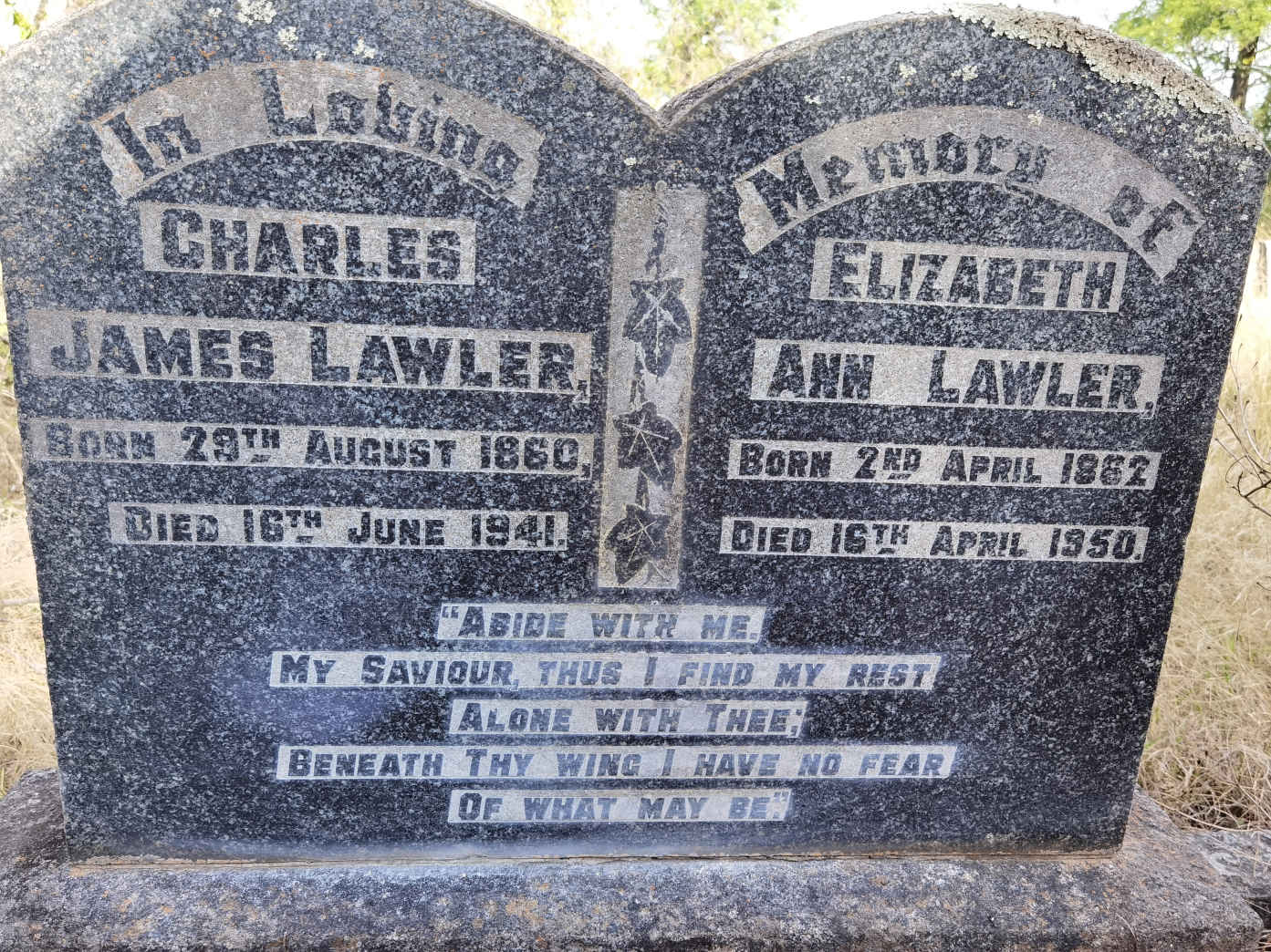 LAWLER Charles James 1860-1941 & Elizabeth Ann 1862-1950