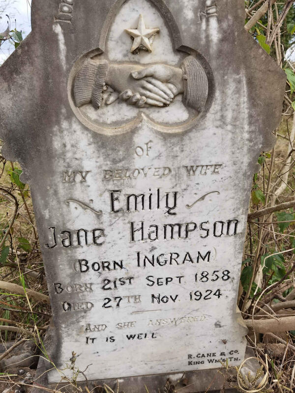 HAMPSON Emily Jane nee INGRAM 1858-1924