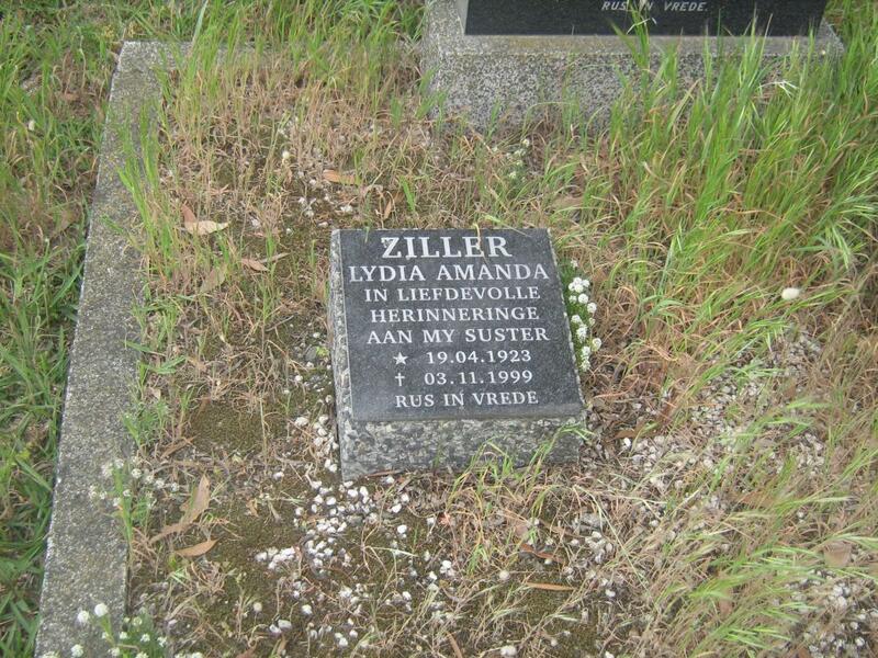 ZILLER Lydia Amanda 1923-1999