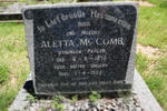 MCCOMB Aletta voorheen PEPLER 1875-1952