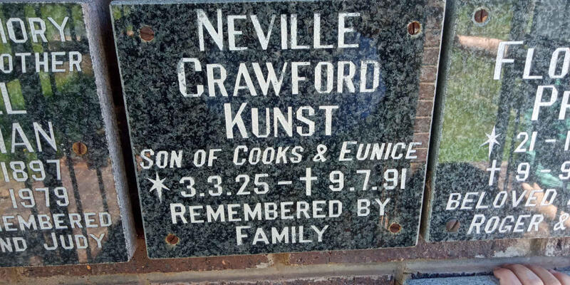 KUNST Neville Crawford 1925-1991