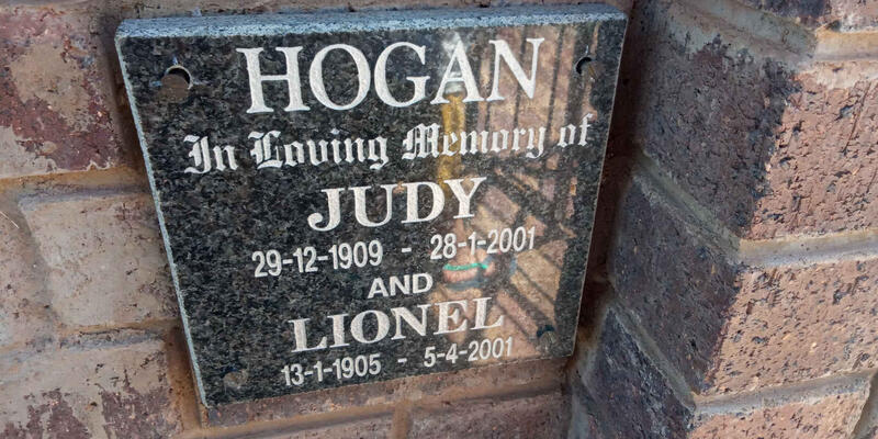 HOGAN Lionel 1905-2001 & Judy 1909-2001
