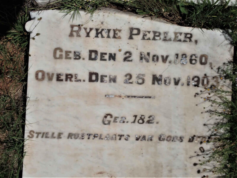 PEBLER Rykie 1860-1903