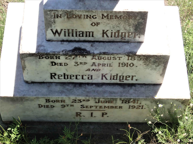 KIDGER William 1832-1910 :: KIDGER Rebecca 1841-1921