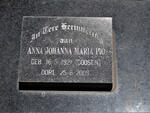 PIO Anna Johanna Maria nee GOOSEN 1921-2009