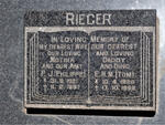 RIEGER E.H.M. 1920-1998 & P.J. 1921-1997