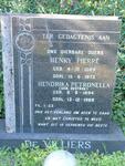 VILLIERS Henry Pierre, de  1889-1973 & Hendrika Petronella DESTROO 1894-1989