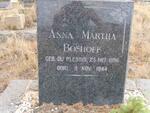 BOSHOFF Anna Martha nee DU PLESSIS 1896-1944