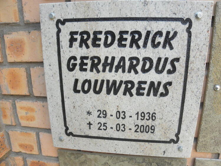LOUWRENS Frederick Gerhardus 1936-2009