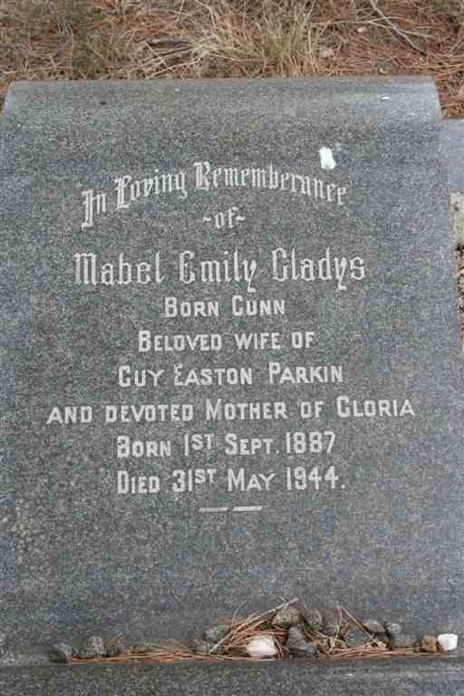 PARKIN Mabel Emily Gladys nee GUNN 1887-1944
