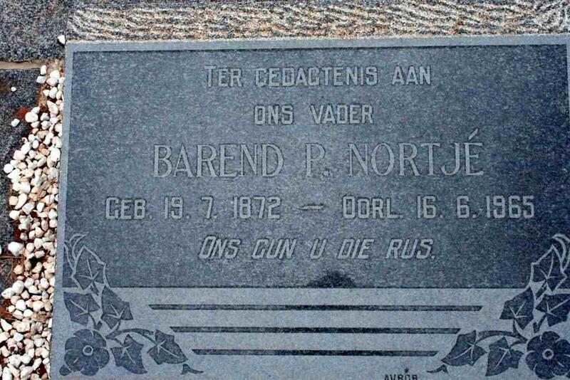 NORTJE Barend P. 1872-1965
