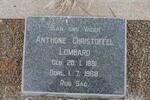 LOMBARD Anthonie Christoffel 1881-1968