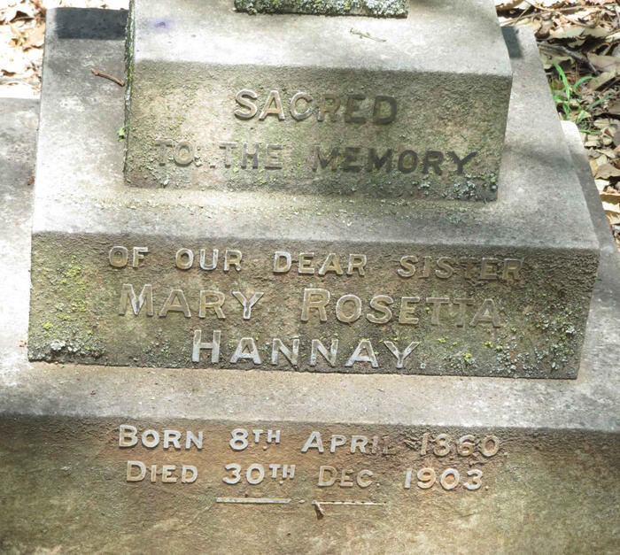 HANNAY Mary Rosetta 1860-1903