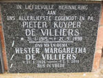 VILLIERS Pieter Kuyper, de 1915-1998 & Hester Margaretha 1926-2010