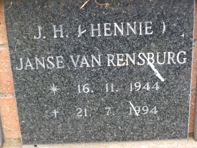 RENSBURG J.H., Janse van 1944-1994