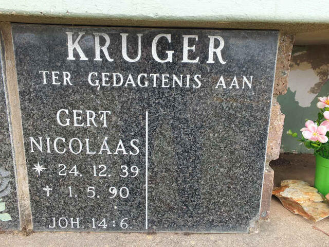 KRUGER Gert Nicolaas 1939-1990