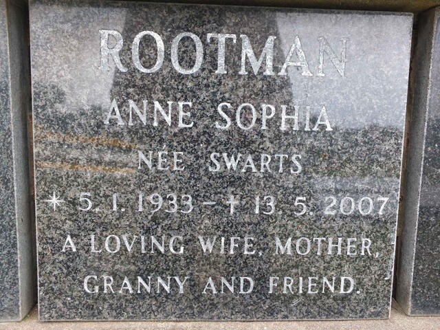 ROOTMAN Anne Sophia SWARTS 1933-2007