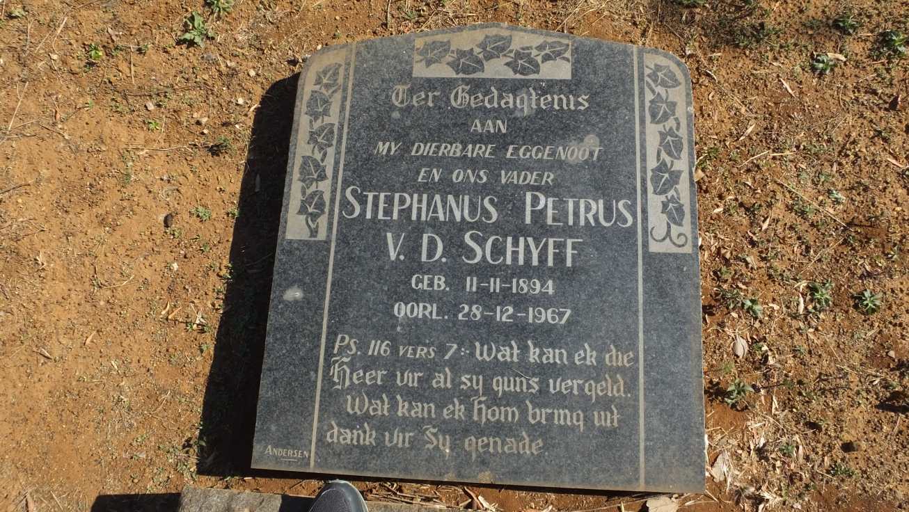 SCHYFF Stephanus Petrus, v.d. 1894-1967