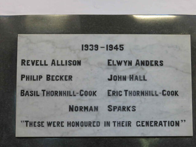 8. WWII Memorial plaque 1939-1945