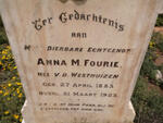 FOURIE Anna M. nee V.D. WESTHUIZEN 1883-1923