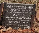KOCK Andrew Benjamin 1934-2005 & Helen Susan 1934-2010