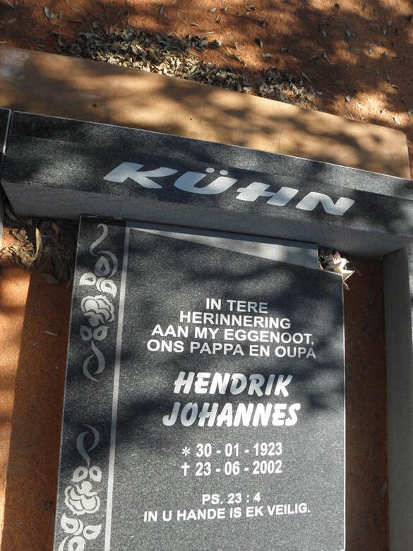 KUHN Hendrik Johannes 1923-2002