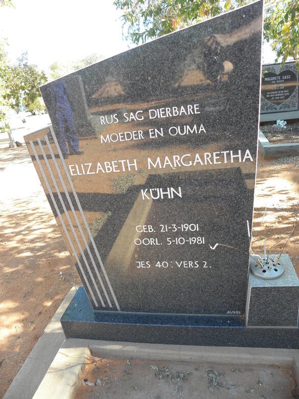 KUHN Elizabeth Margaretha 1901-1981