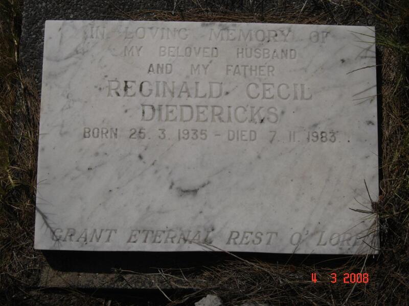 DIEDERICKS Reginald Cecil 1935-1983