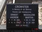 CROWSTER Ernest Andrew 1924-1990 & Magdalene Martha 1926-2001