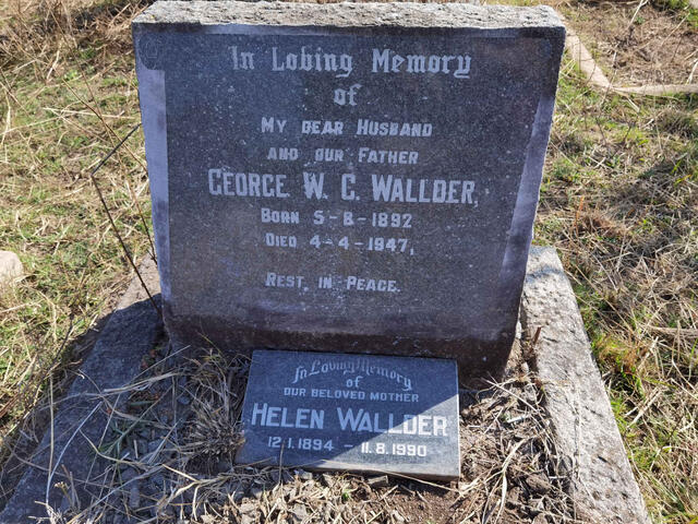 WALLDER George W.C. 1892-1947 & Helen 1894-1990