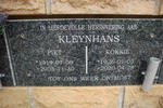 KLEYNHANS Piet 1919-2005 & Kokkie 1926-2020