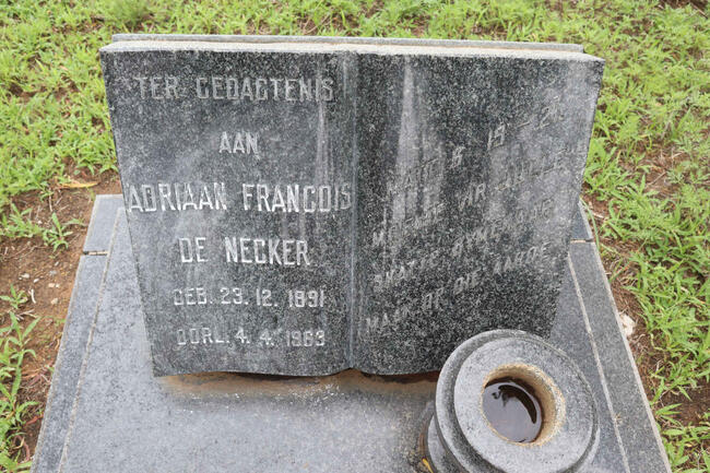 NECKER Adriaan Francois, de 1891-1963