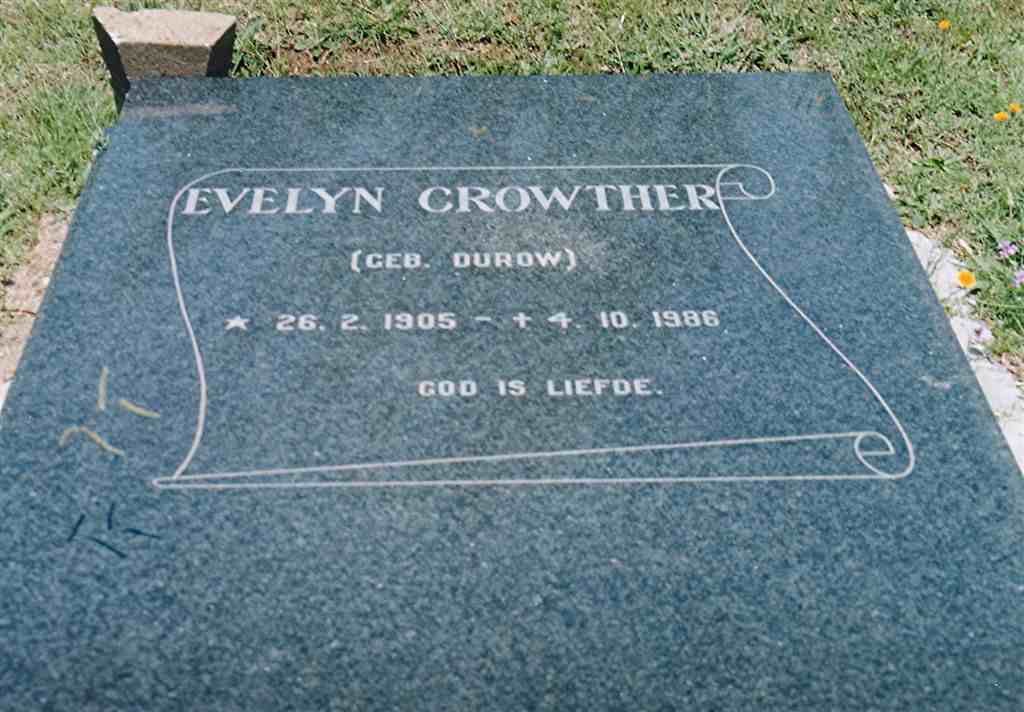 CROWTHER Evelyn nee DUROW 1905-1986