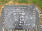 PREEZ Maryna Elizabeth, du nee NEL 1926-2000