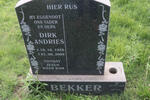 BEKKER Dirk Andries 1928-2009