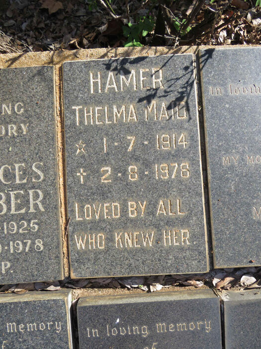 HAMER Thelma Maid 1914-1978