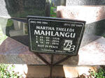 MAHLANGU Martha Theledi 1938-2016