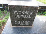WAAL Yvonne N., de 1927-2013
