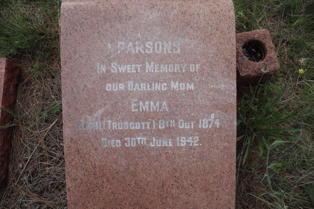 PARSONS Emma nee TRUSCOTT 1874-1942