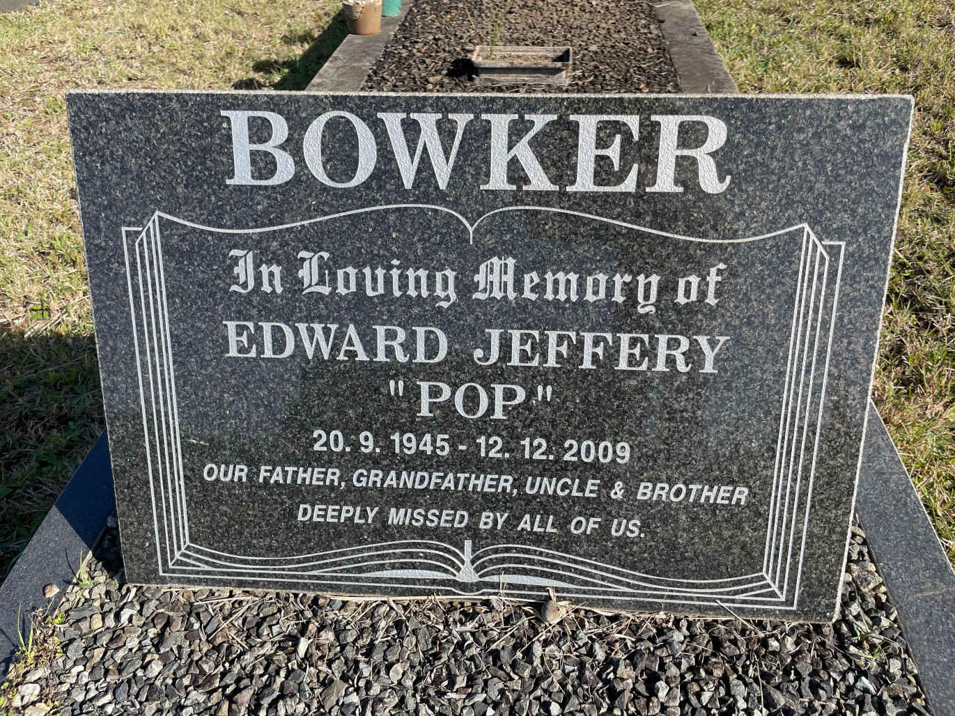 BOWKER Edward Jeffery 1945-2009