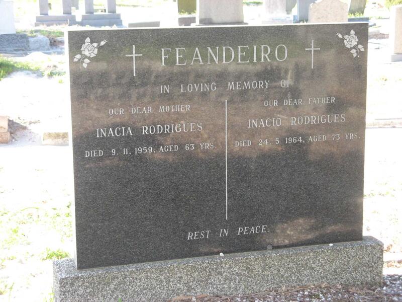 FEANDEIRO Inacio Rodrigues -1964 & Inacia Rodrigues -1959